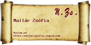 Mallár Zsófia névjegykártya
